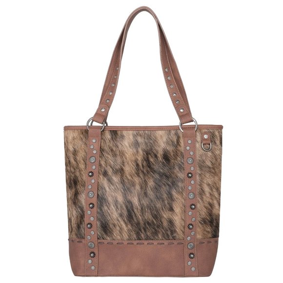 Montana West Handbags - NIB Trinity Ranch Hair-On Cowhide Collection Concealed Carry Tote in Brown